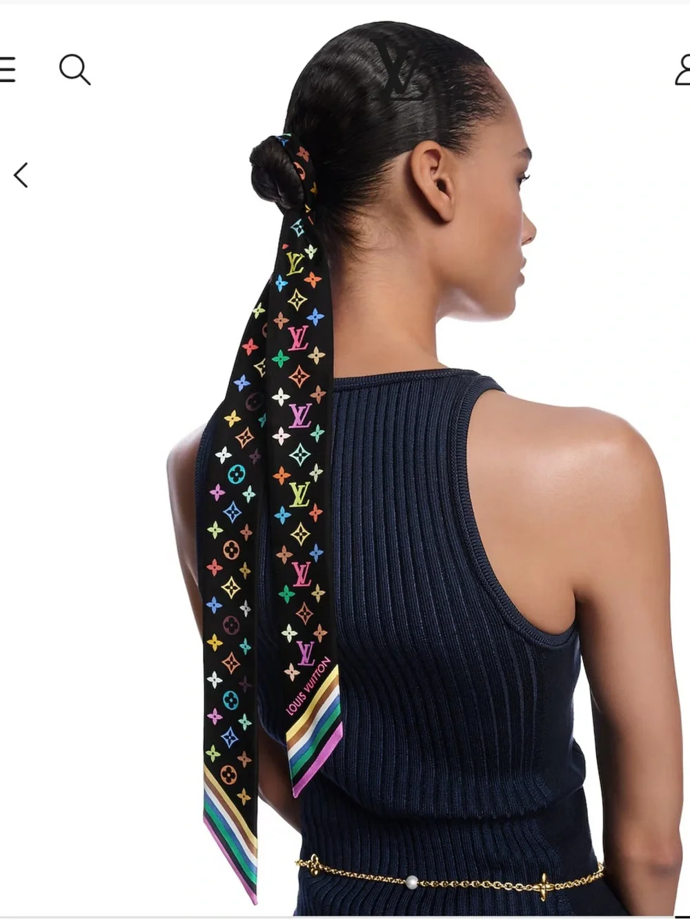 Louis. Vuitton. Multi-Color Signature Monogram Twilly T.M. L.E. Scarf